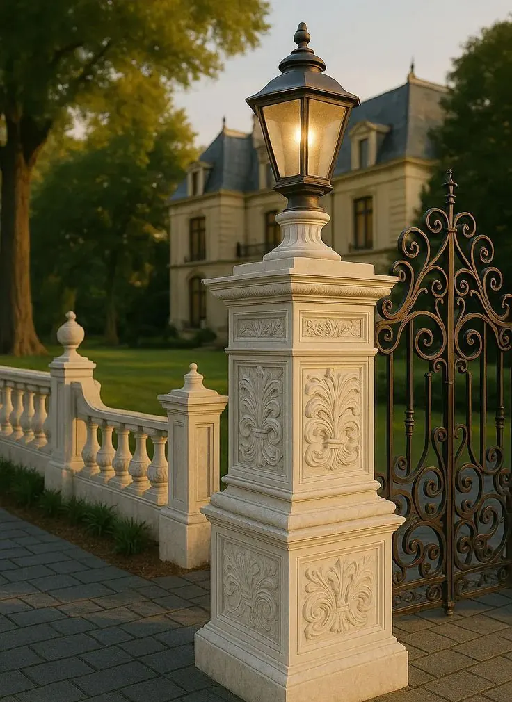 Heritage Pillar with Metal Lantern