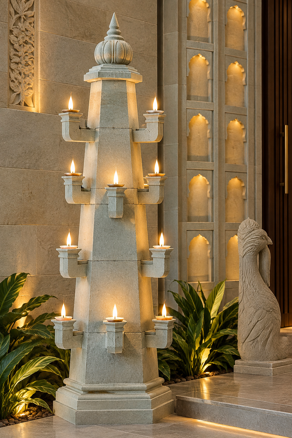 Beige Sandstone Multi-Tier Deepmala