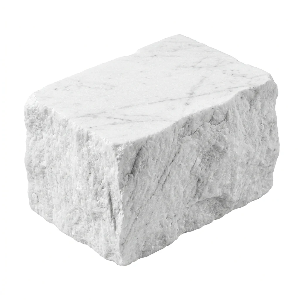 Rough natural-split Banswara White Marble block sample