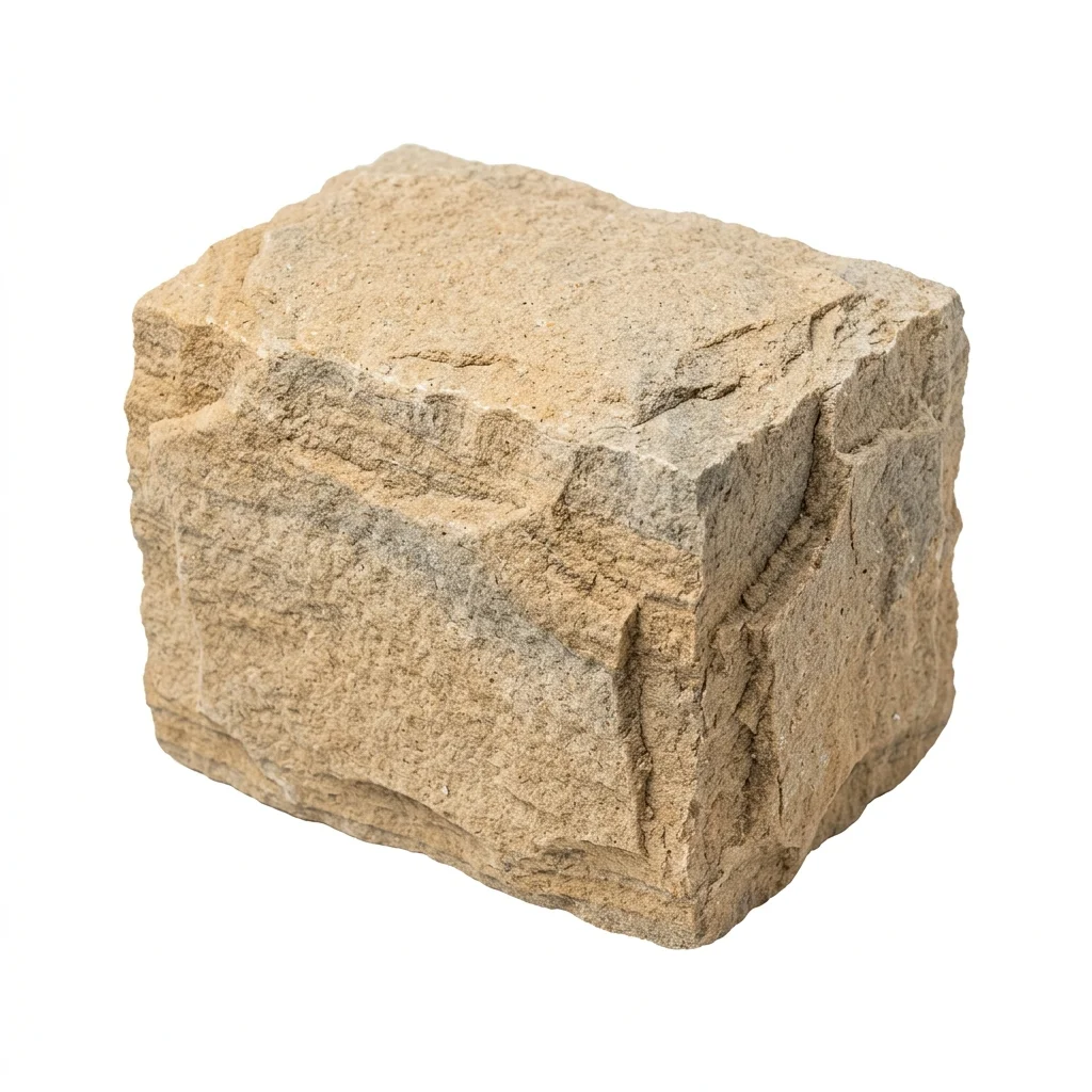 Rough natural-split Dholpur Beige Sandstone block sample