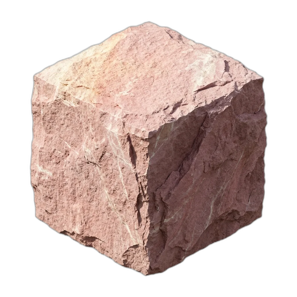 Rough natural-split Dholpur Pink Sandstone block sample