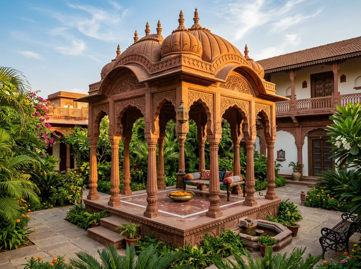 Gazebos & Pavilions in Dholpur Red Sandstone
