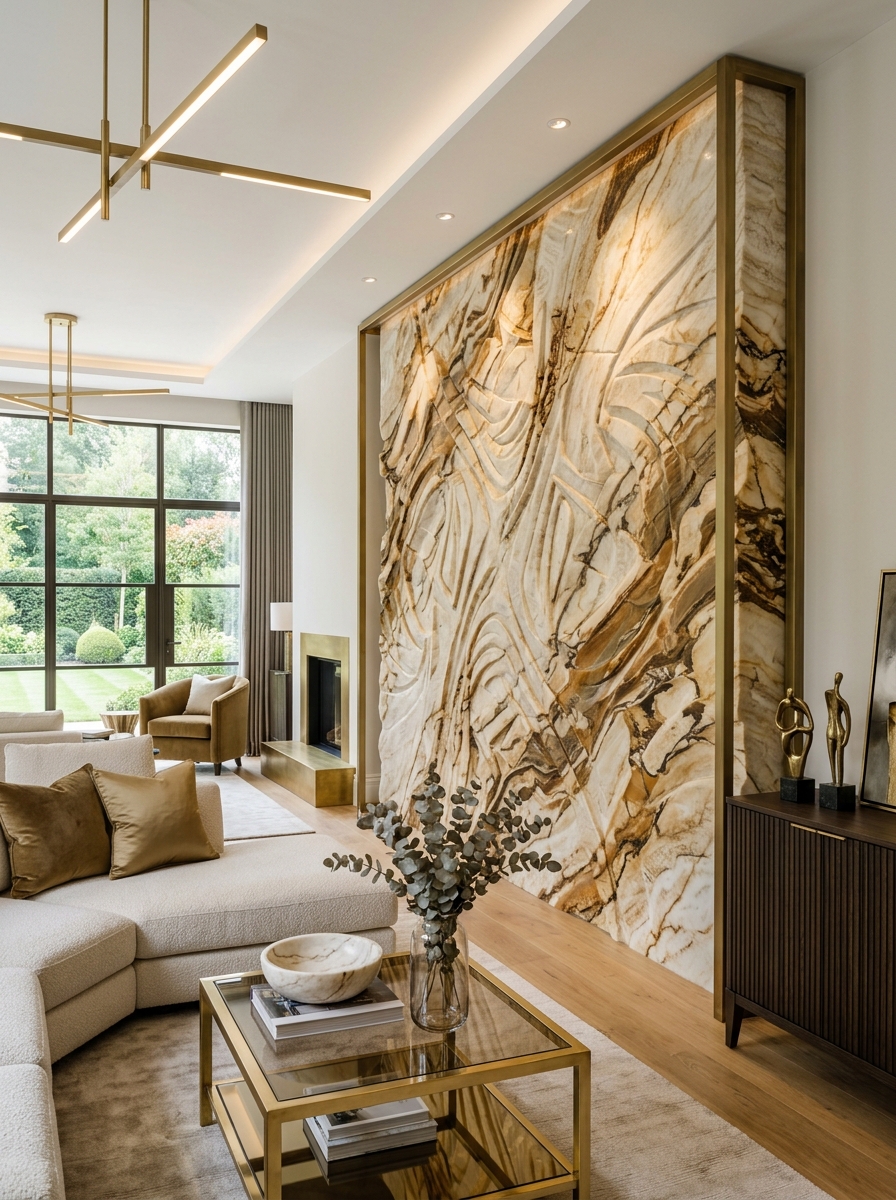 Landscape Elements in Ita Gold Marble