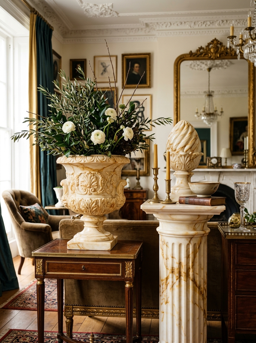Planters in Ita Gold Marble