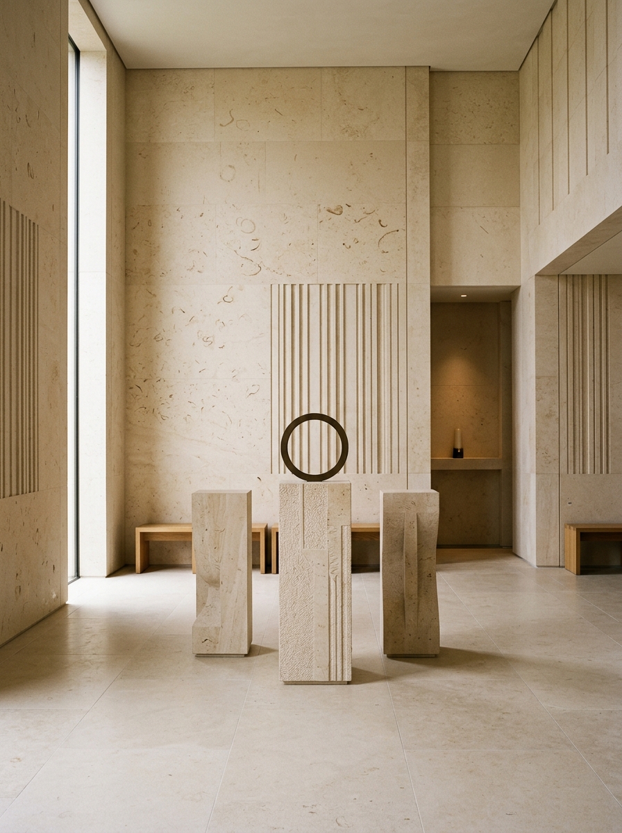 Spiritual Collections in Moca Crema Limestone